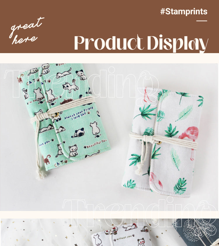 5Product Display of Vintage Linen Cloth Loose-Leaf Journal Notebook1