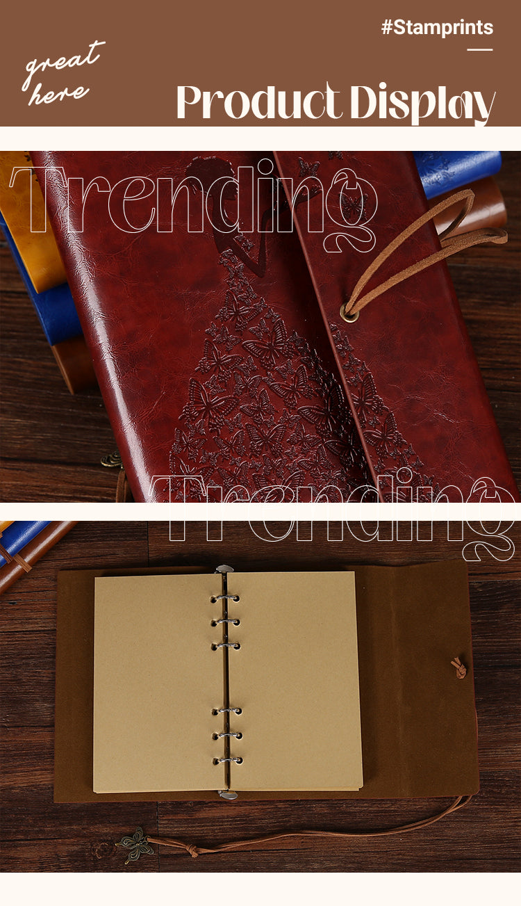 5Product Display of Vintage Loose-Leaf String Travel Notebook