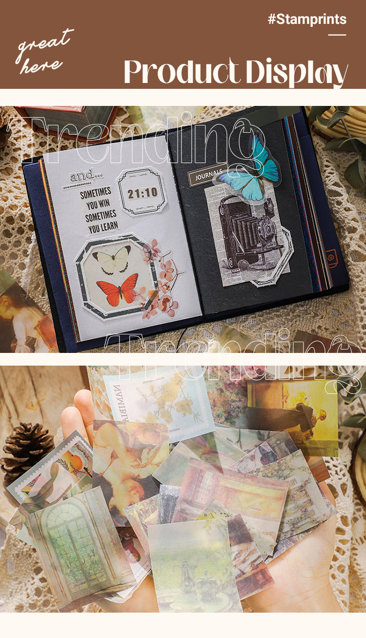 5Product Display of Vintage Mini Tracing Paper Scrapbook Paper Book1