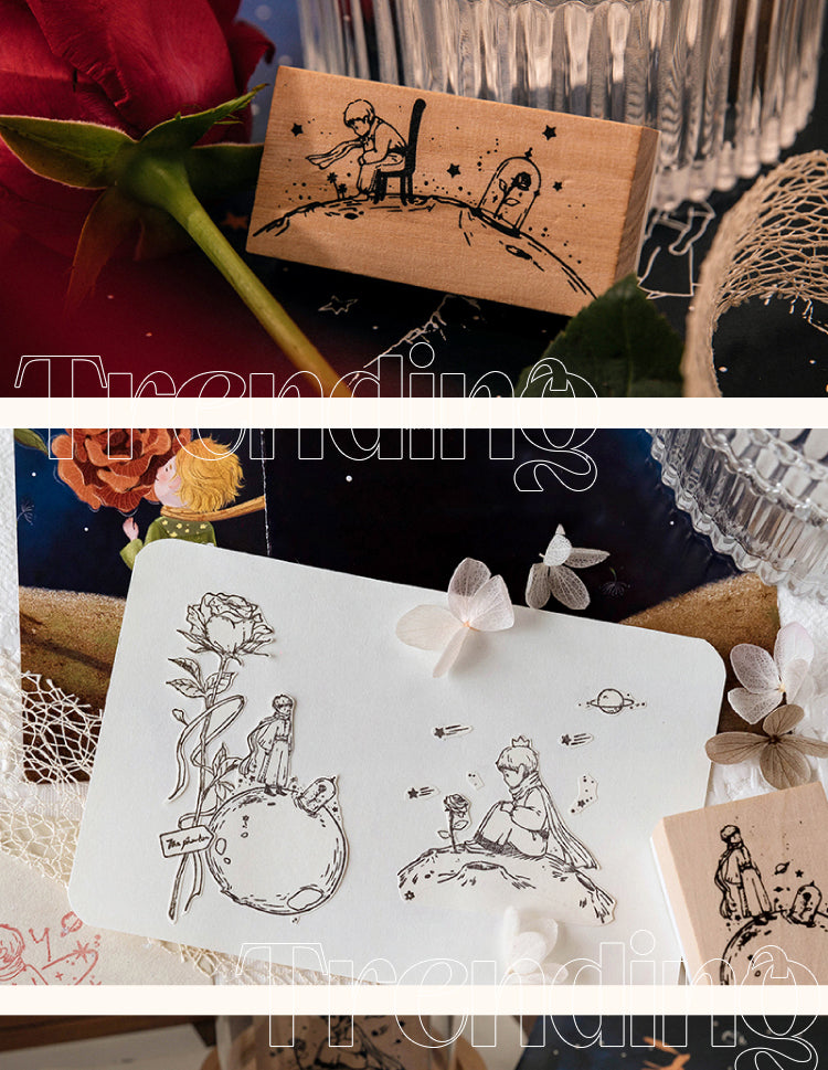 5Product Display of Vintage Senior Prince & Rose Series Wooden Rubber Stamp2