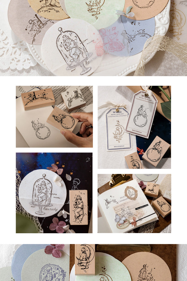 5Product Display of Vintage Senior Prince & Rose Series Wooden Rubber Stamp5