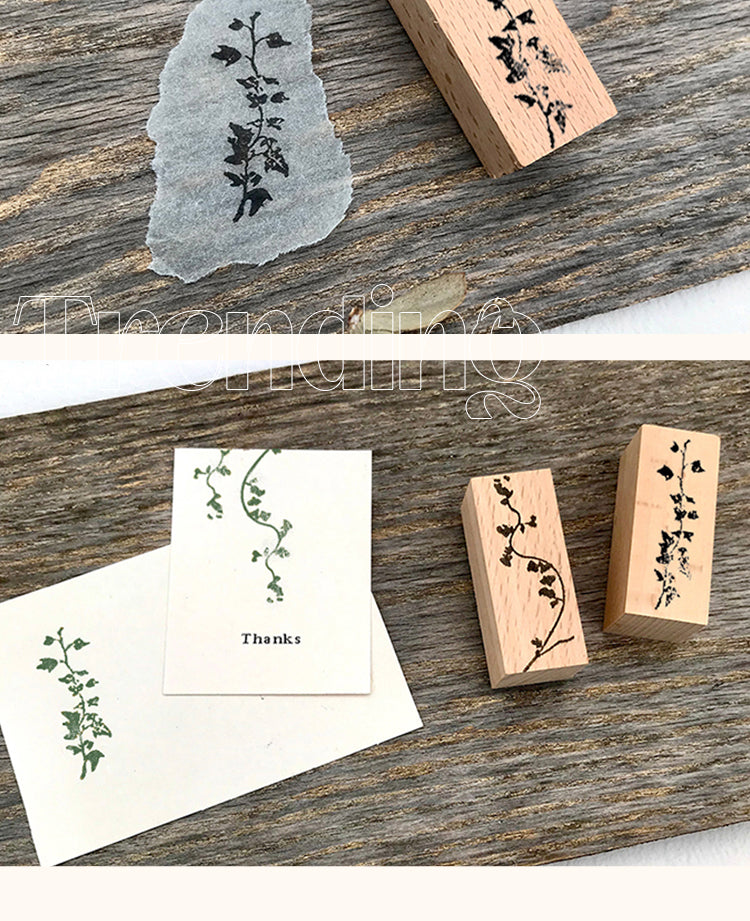 5Realism Floral Plant Wooden Rubber Stamp2