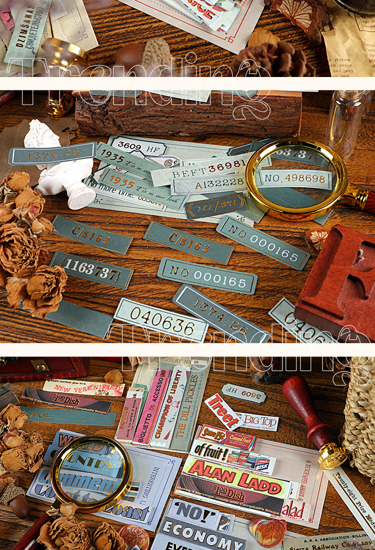 5Retro Impression Decorative Long Strip Word Sticker2