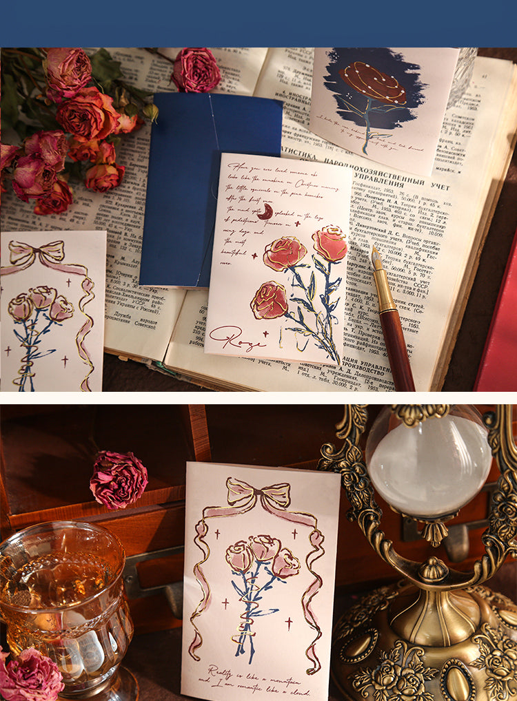 5Romantic Rose Illustrated Tri-Fold Greeting Card4