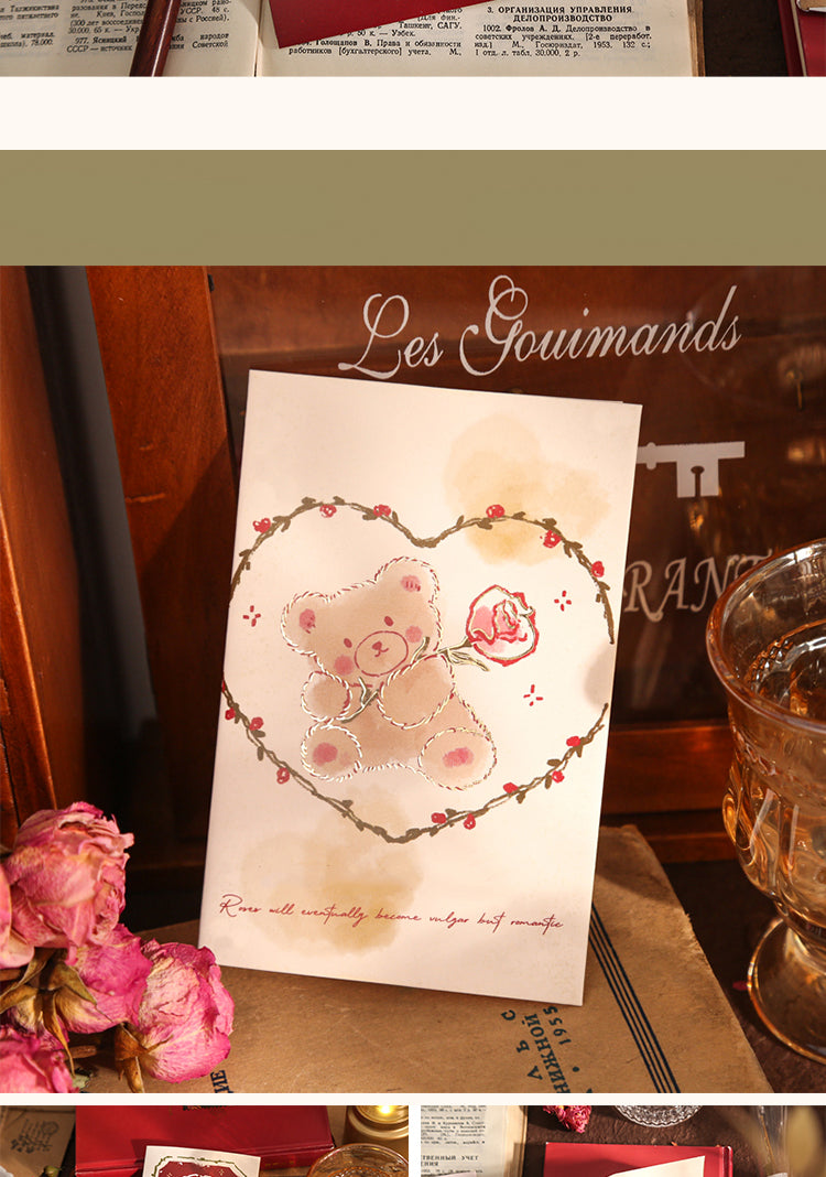 5Romantic Rose Illustrated Tri-Fold Greeting Card6