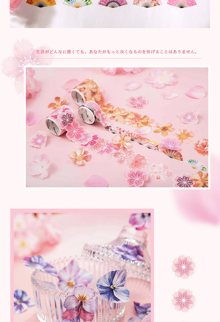 5Sakura Blossom Floral Collage Washi Roll Sticker3