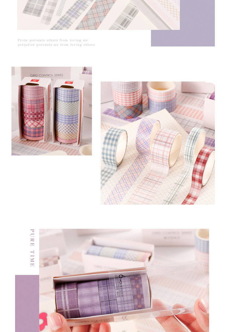 5Simple Fashion Plaid Washi Tape Set2