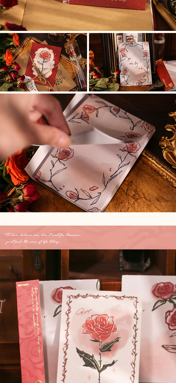 5Simple Romantic Rose Note Paper2