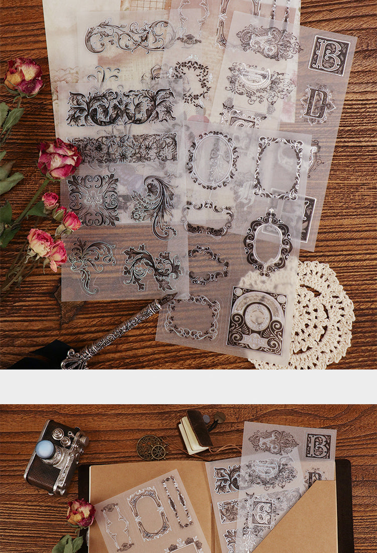 5Sketch Memoir Vintage Hot Stamping Pattern Stickers4