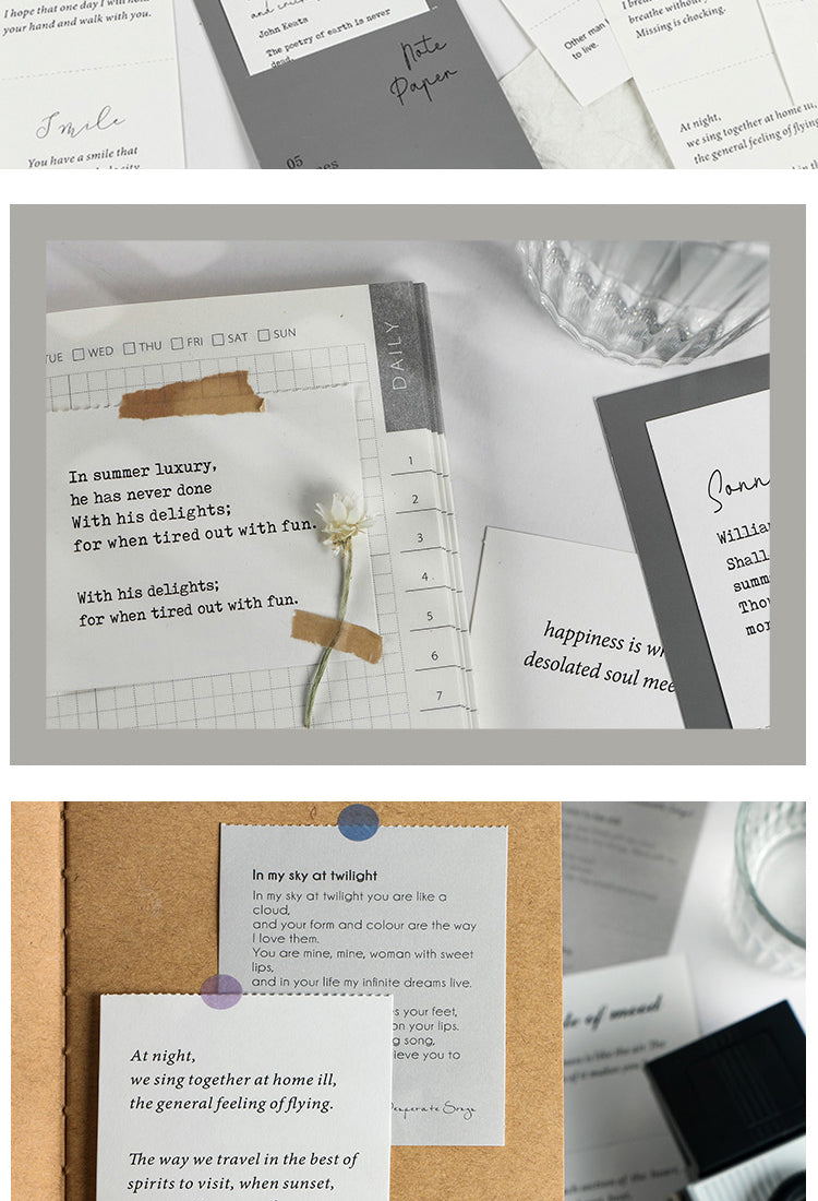 5Slow Poetry Creative Journal Note Paper Pack2