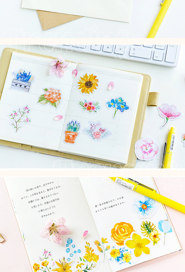 5Sunshine Flower Language Elegant Floral Self-Adhesive Stickers2