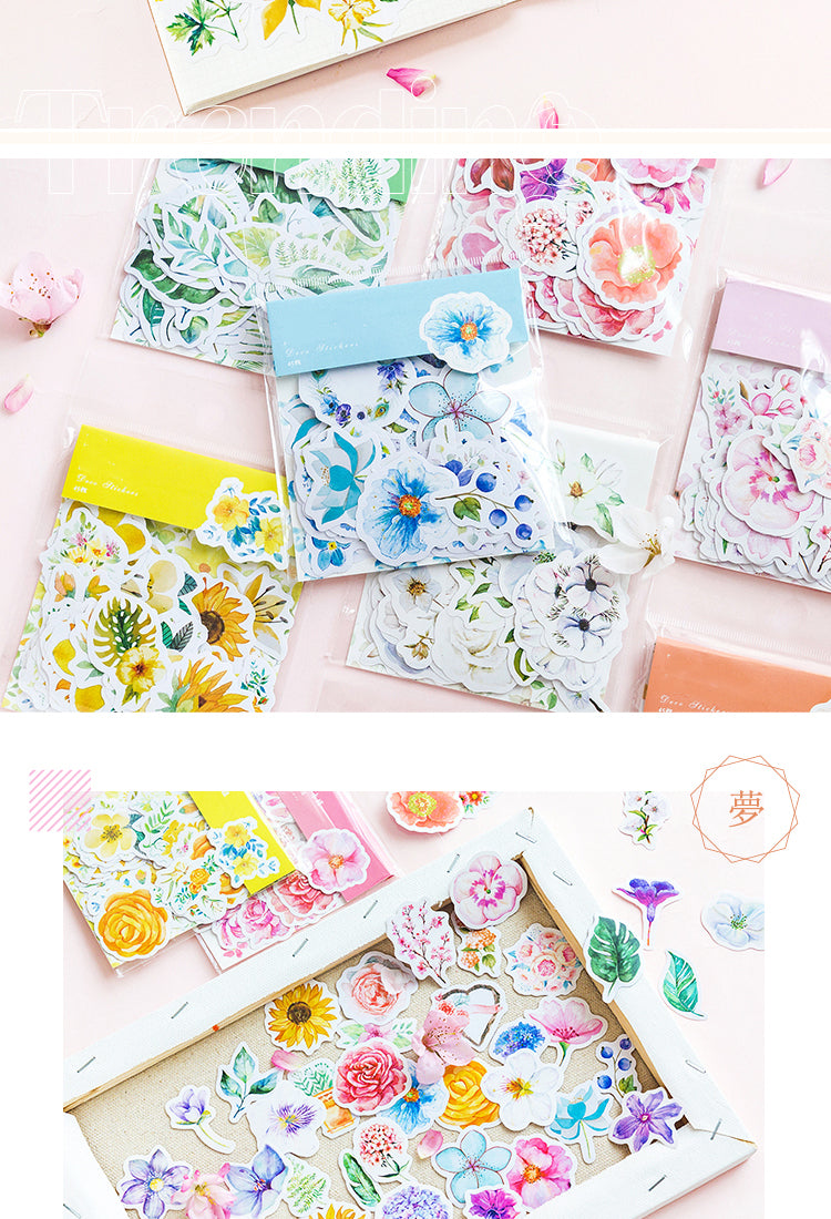 5Sunshine Flower Language Elegant Floral Self-Adhesive Stickers3