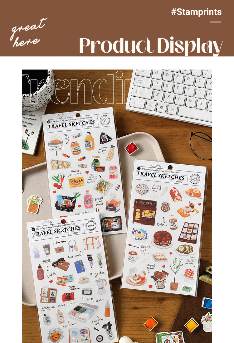 5Travel Diary Luggage Food Washi Stickers1