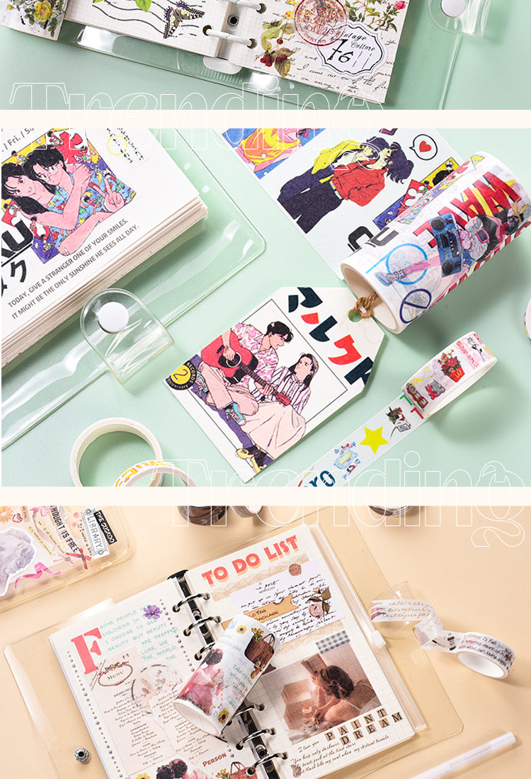 5Vintage Past Time Scenery Figures Washi Tape Set2