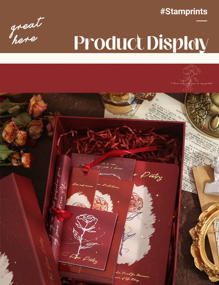 5Vintage Rose Premium Gift Box Stationery Set1