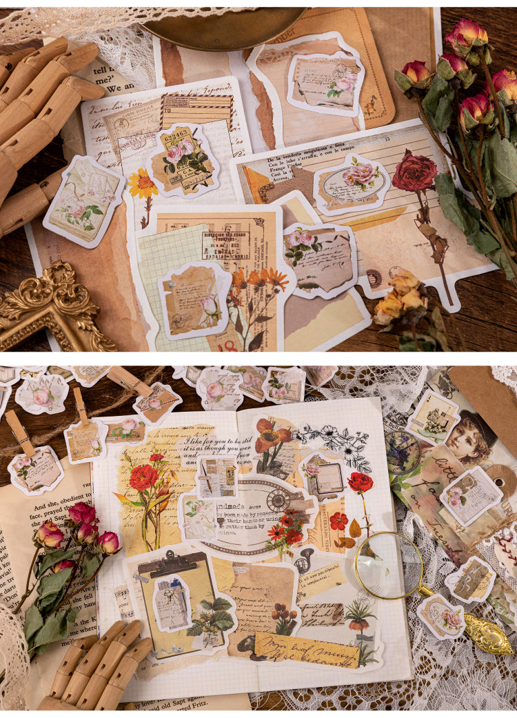 Product Display of Vintage Rose Boxed Self-Adhesive Sticker