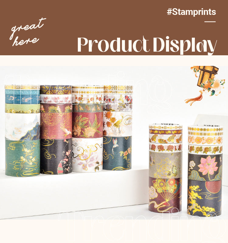 Traditional Chinese Style Hot Stamping Washi Tape Set