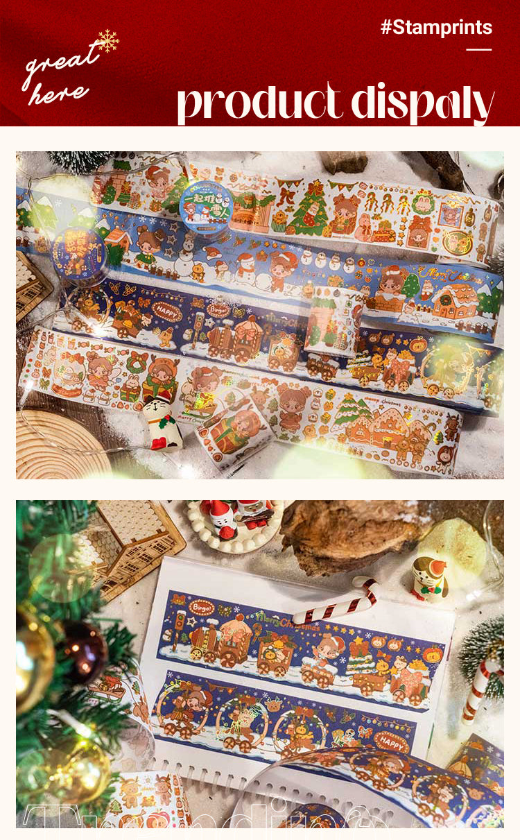 Cute Christmas Bronzing Washi Tape