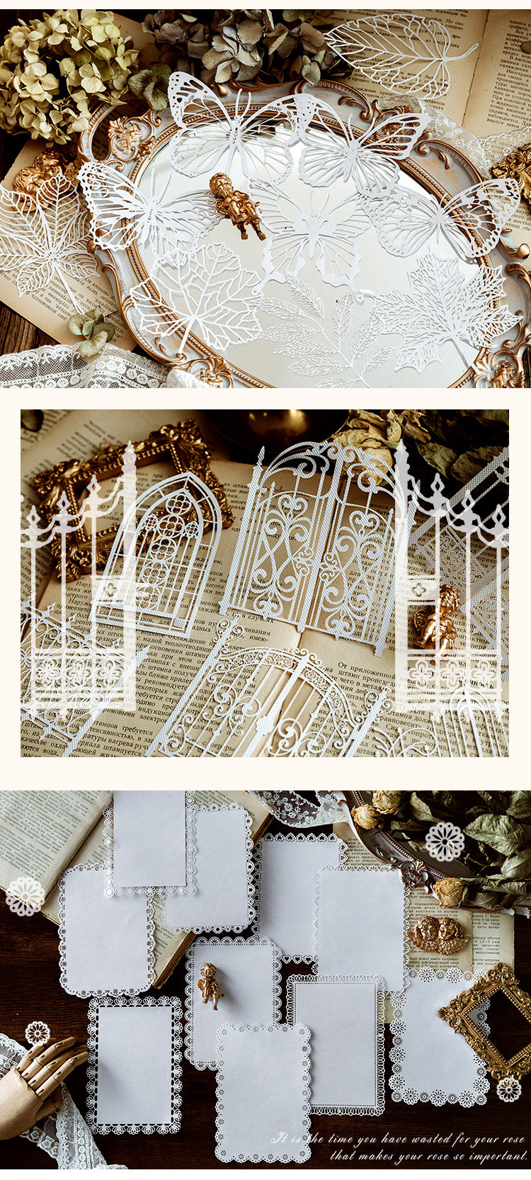 Vintage Carved Lace Scrapbook Paper-Fine Art Journal Paper