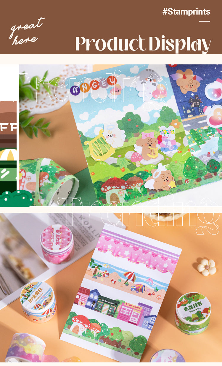 Cute Cartoon Landscaping Washi Tape