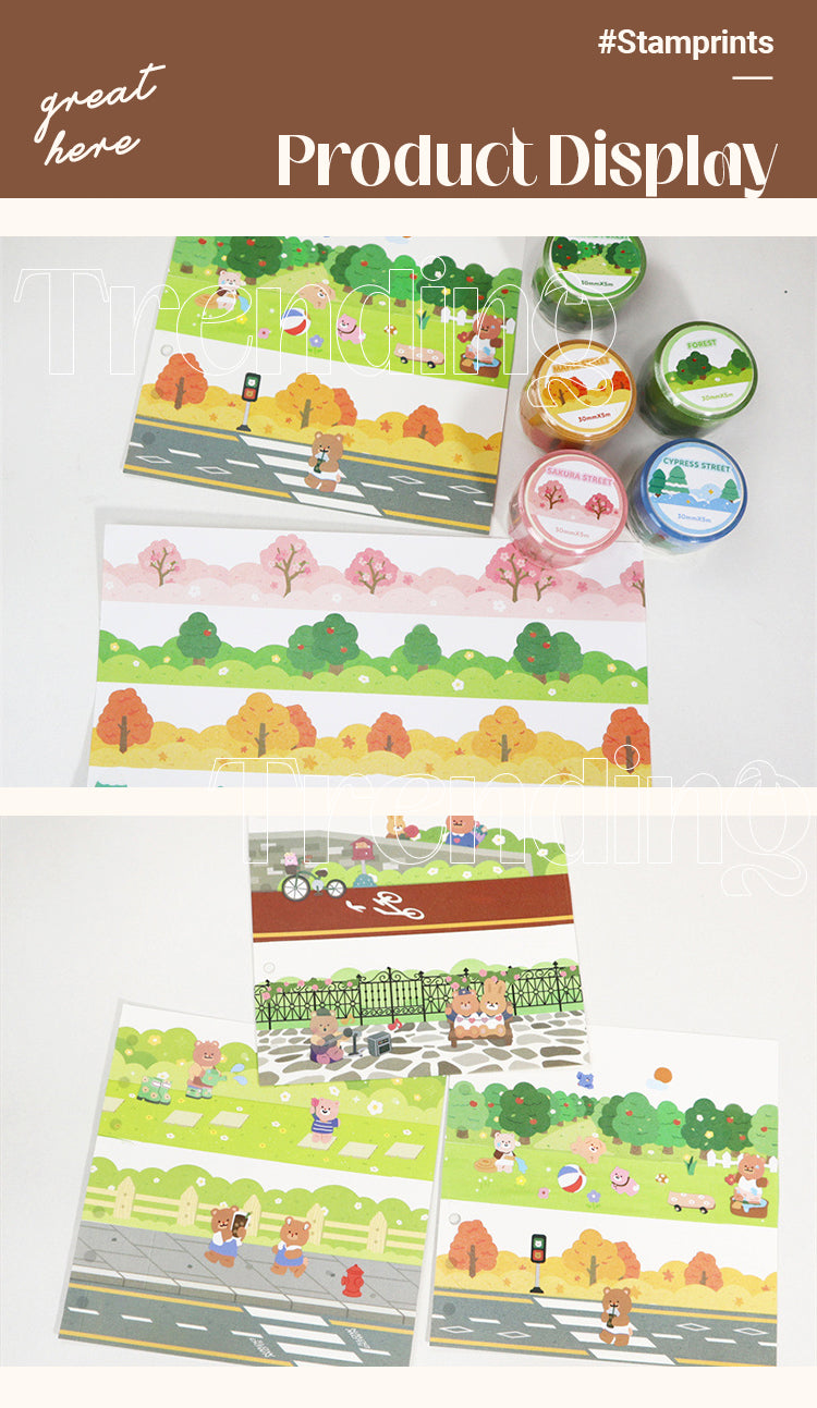 Cute Cartoon Landscape Washi Tape 