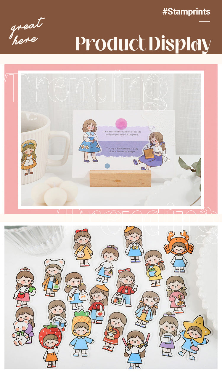 Product Display of Cute Cartoon Character Washi Sticker Pack