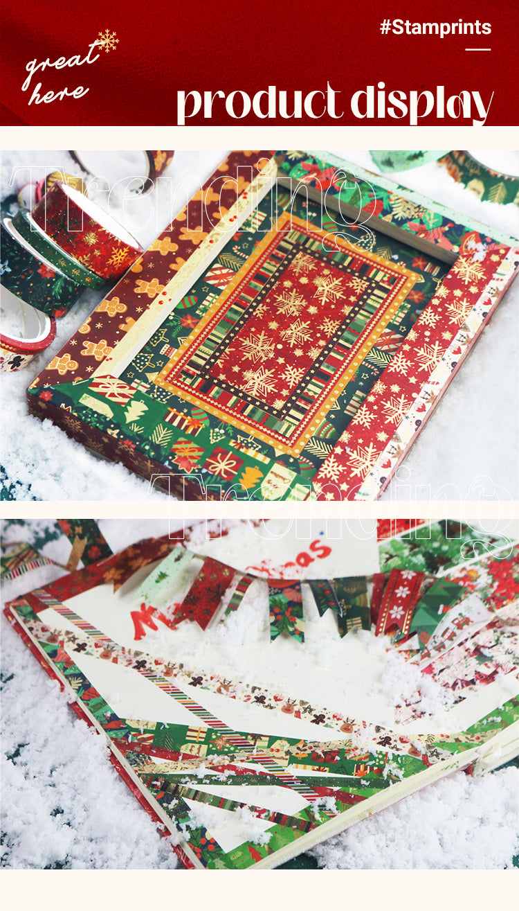 Vintage Christmas Gold Foil Washi Tape Set