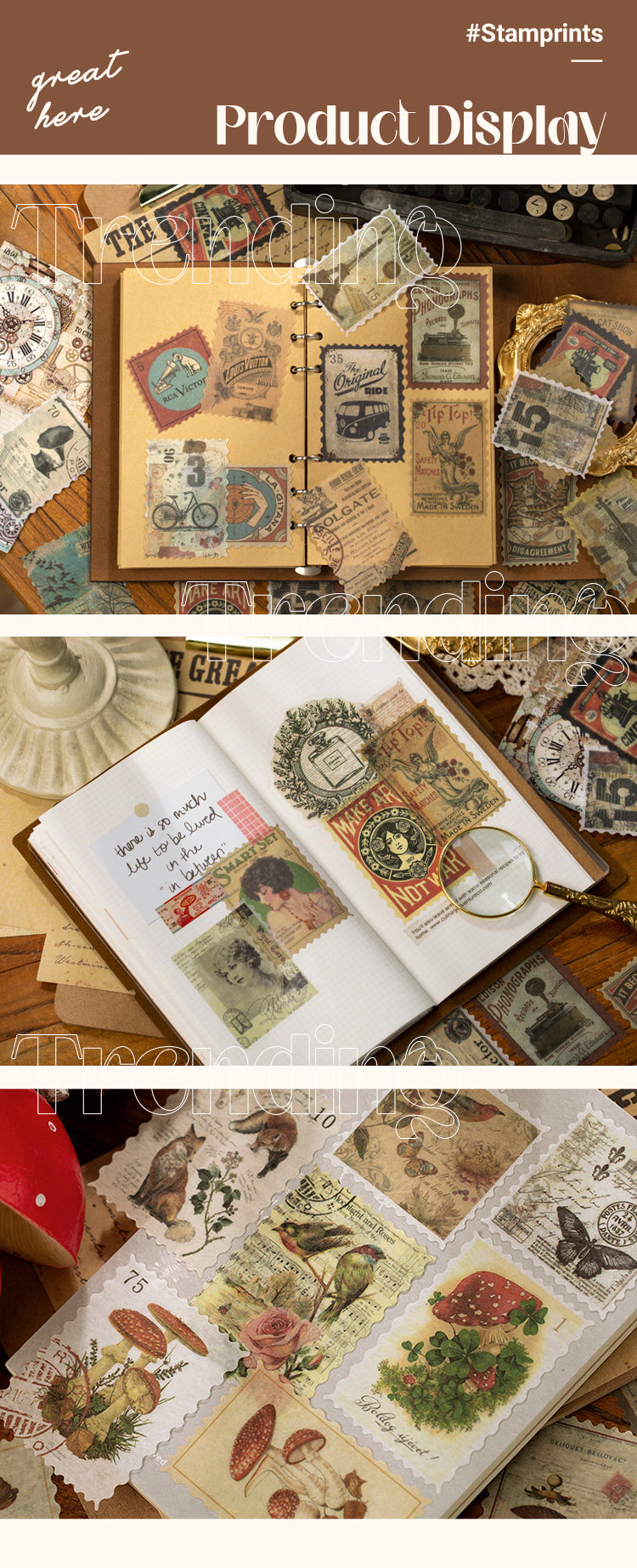 Product Display of Vintage Time Series Stamp Washi Sticker