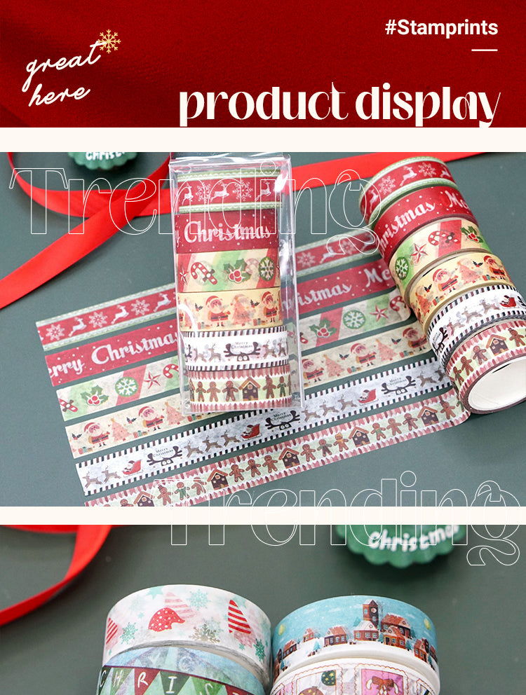 Vintage Cartoon Christmas Washi Tape Set