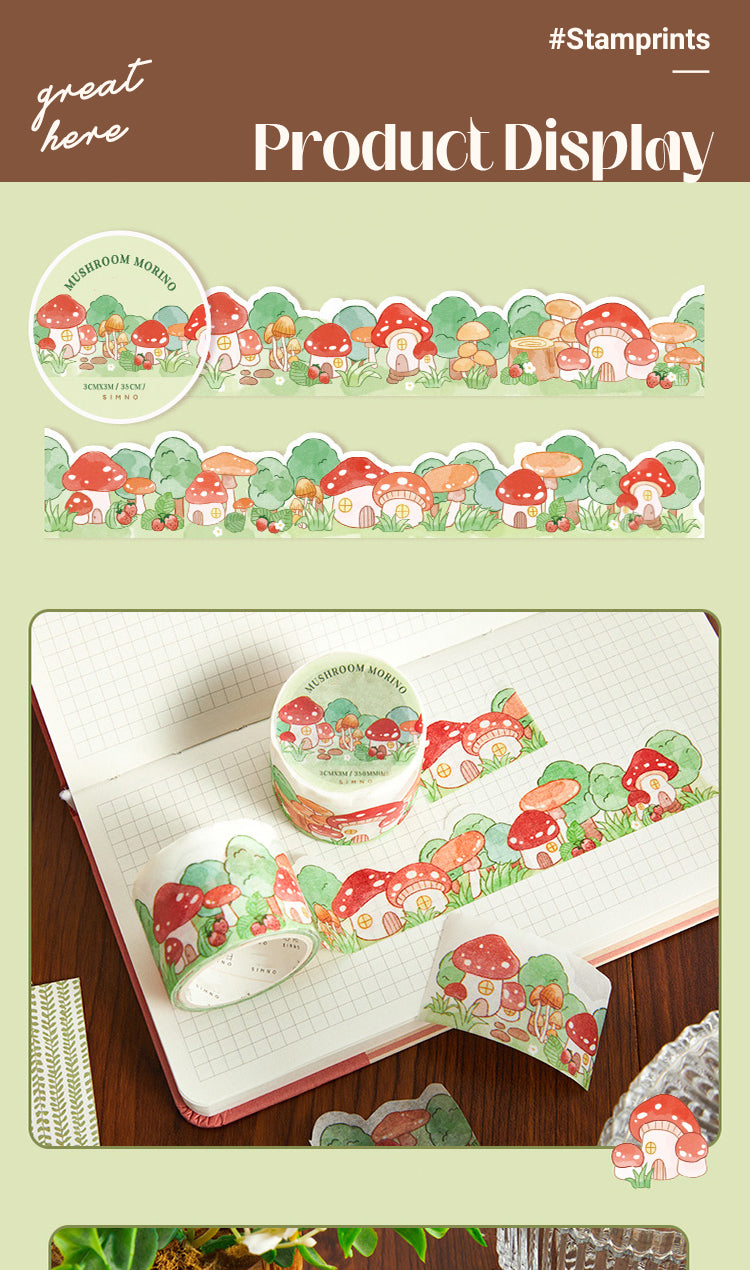 Cute Cartoon Irregular Shape Landscaping Washi Tape