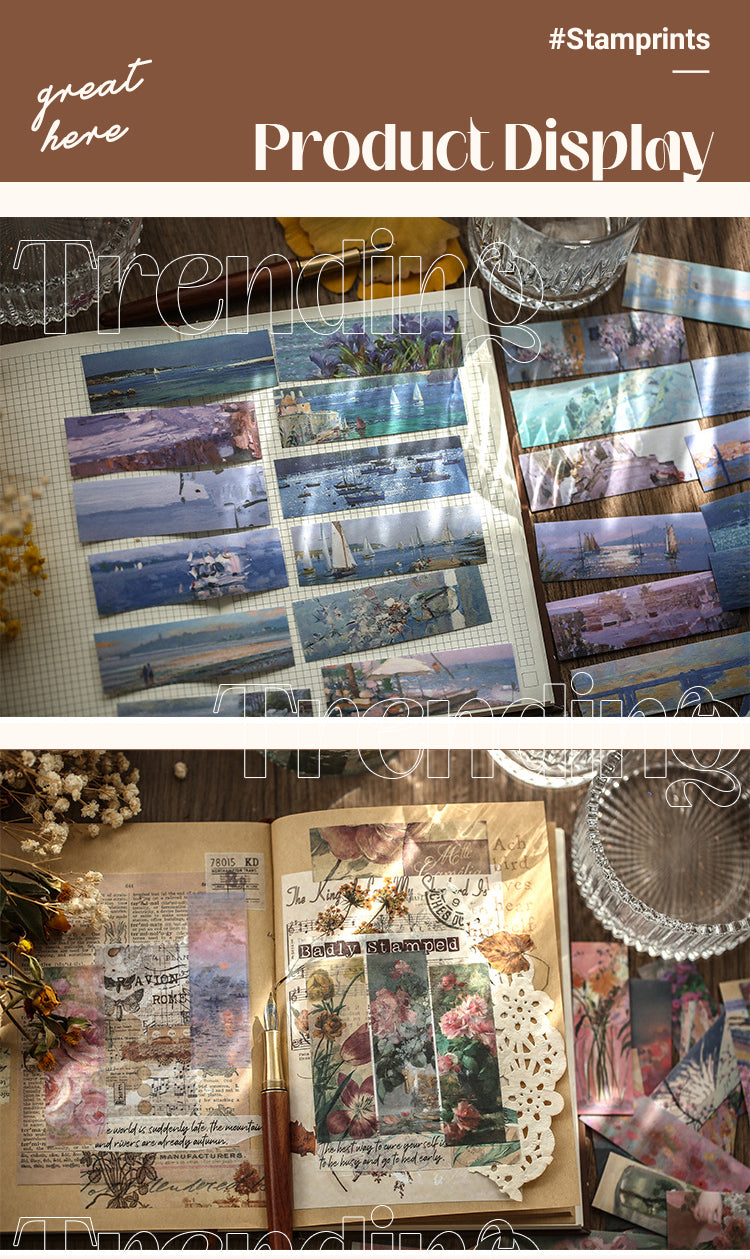 Flowing Light Gallery Oil Painting Mini Washi Sticker Book