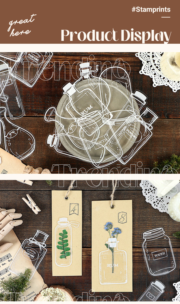 Product Display of Simple Glassware Transparent PET Sticker