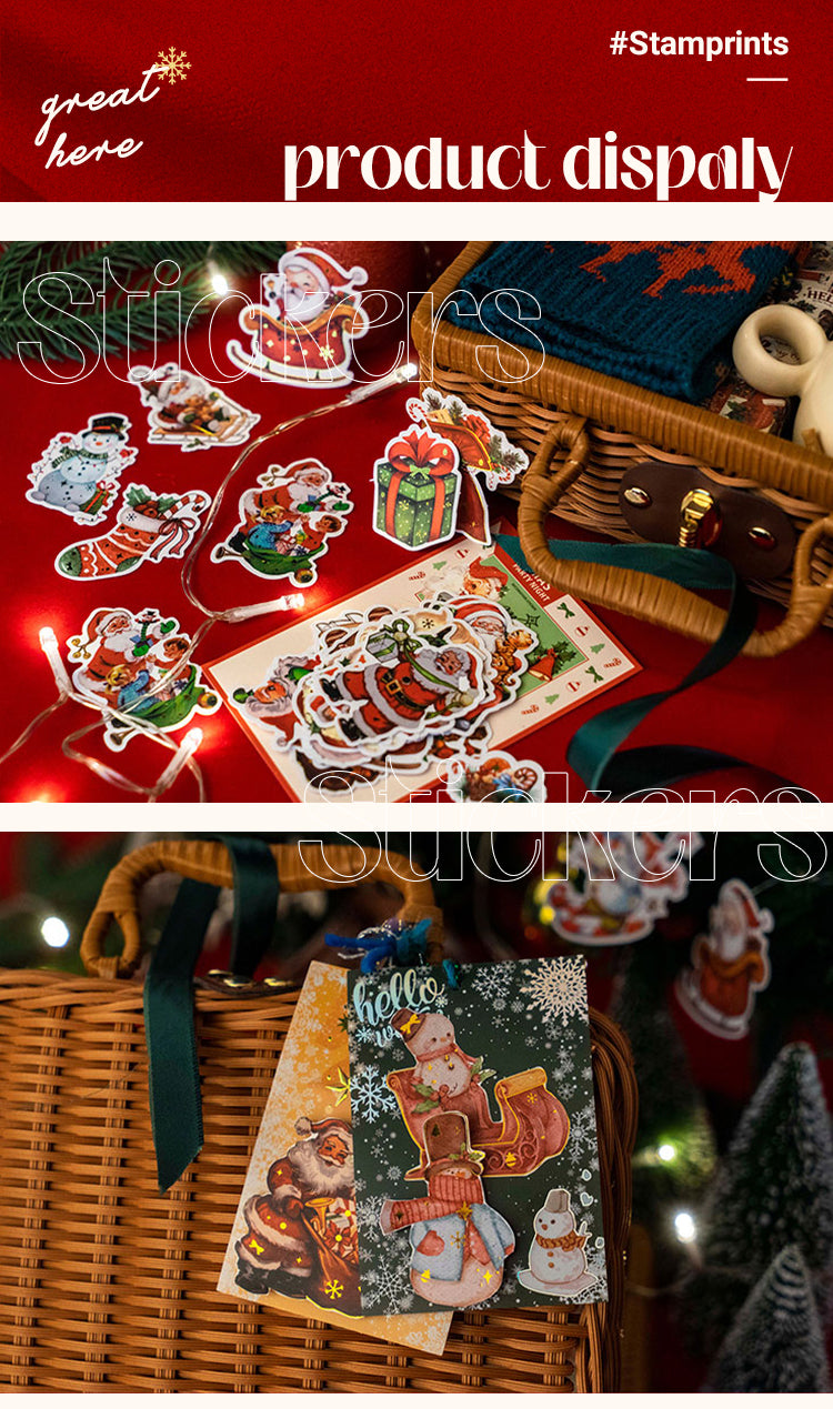 Product Display of Christmas Party Night Cute Bronzing Sticker 1