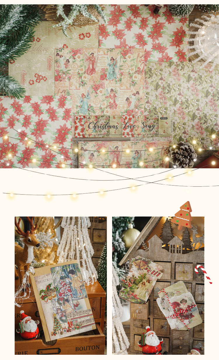 Product Display of Vintage Christmas Prologue DIY Square Background Sticker