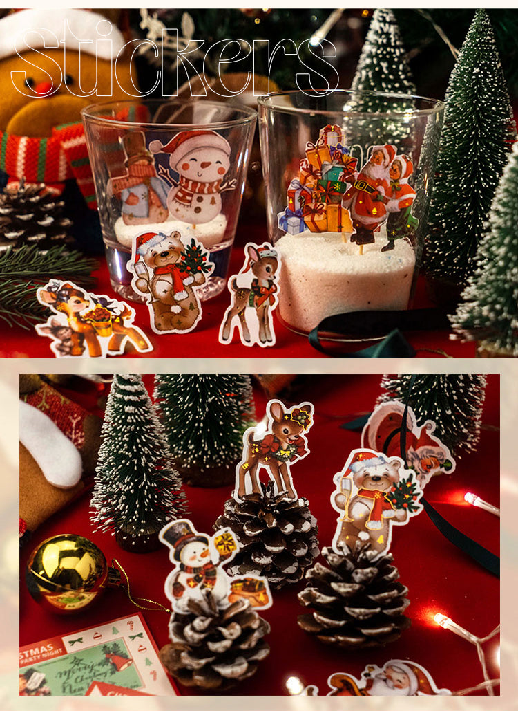 Product Display of Christmas Party Night Cute Bronzing Sticker 2