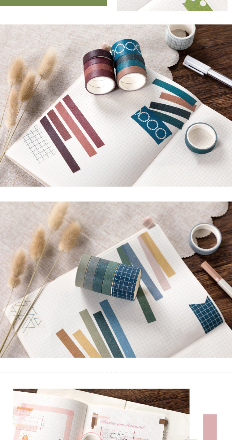 Simple Basic Pure Color Washi Tape Set