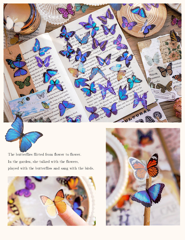 Details of Vintage Butterfly Garden PET Sticker Pack