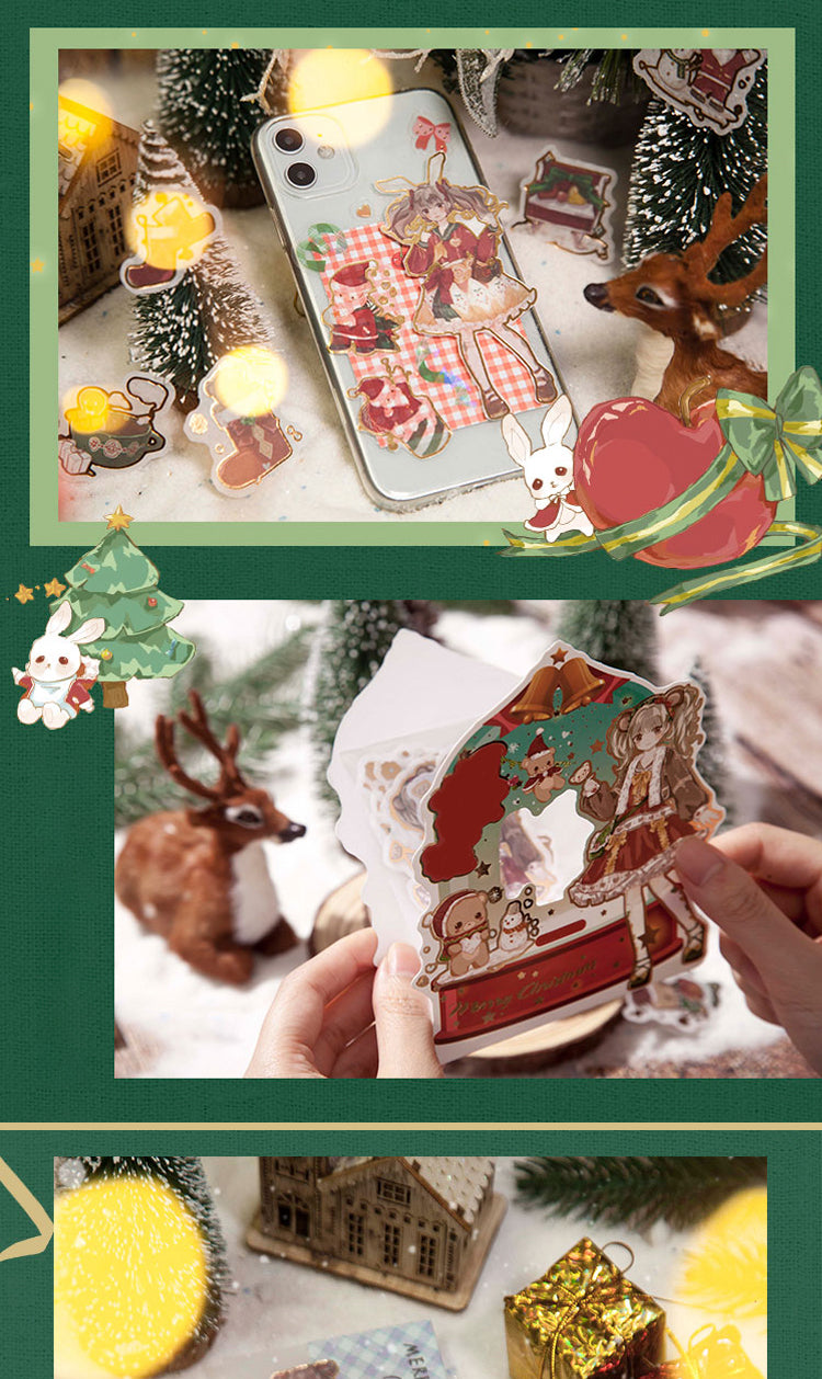 Product Display of Cute Cartoon Christmas Bronzing Washi Sticker Pack 2