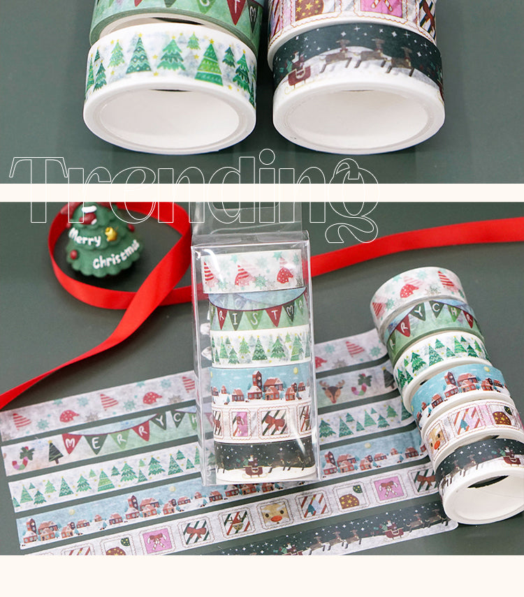 Vintage Cartoon Christmas Washi Tape Set