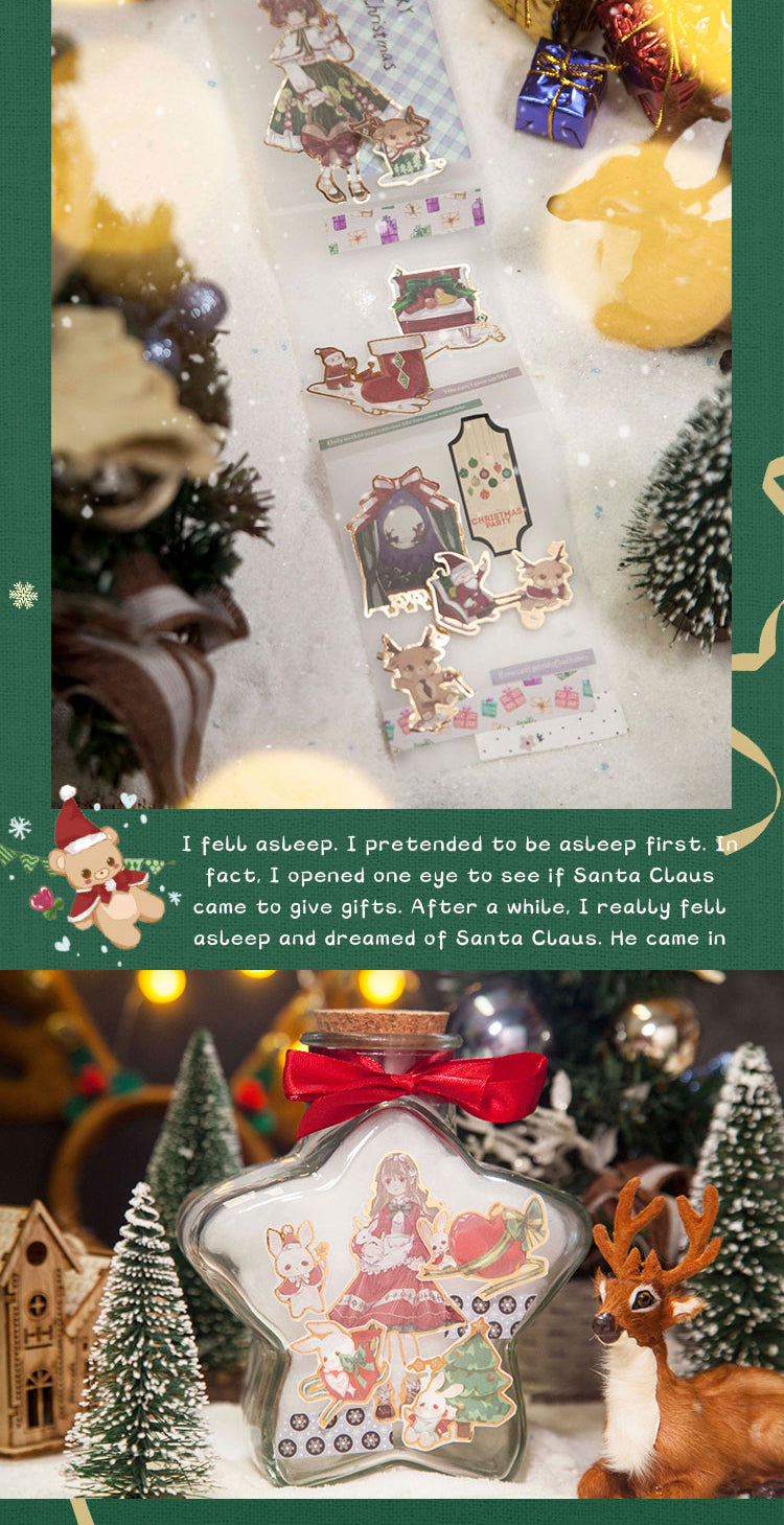 Product Display of Cute Cartoon Christmas Bronzing Washi Sticker Pack 3