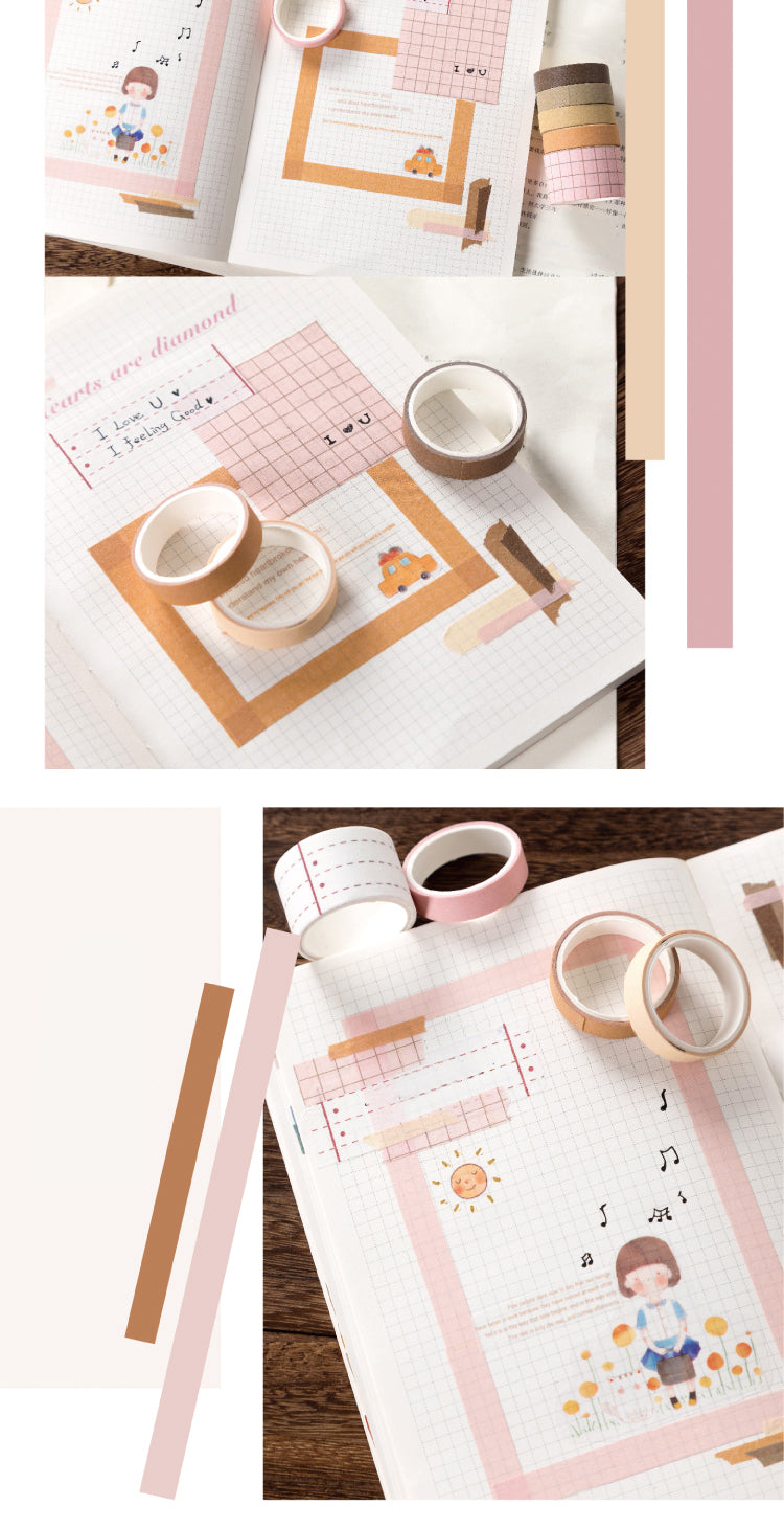 Simple Basic Pure Color Washi Tape Set