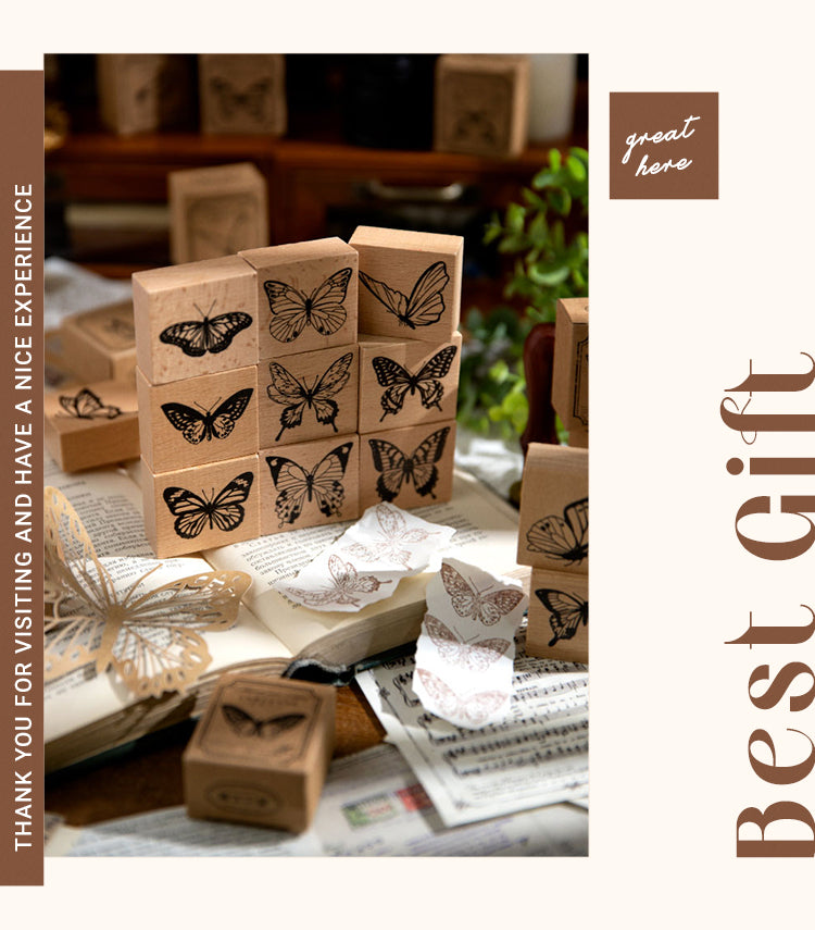 612 Butterfly Themed Rubber Stamps