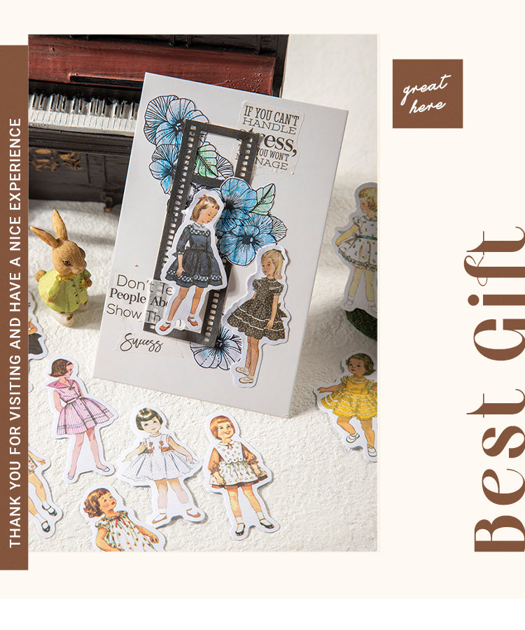6Childhood Party Retro Fashionable Dress Girls Washi Stickers1