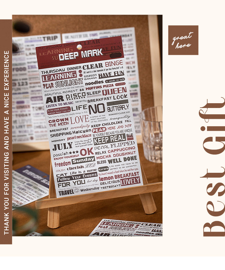 6Creative English Titles Headlines Washi Stickers1