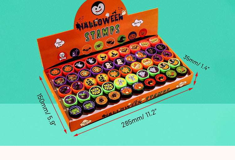 Halloween Assorted Stamps Kids Self-Ink Stamps, 50 Pcs