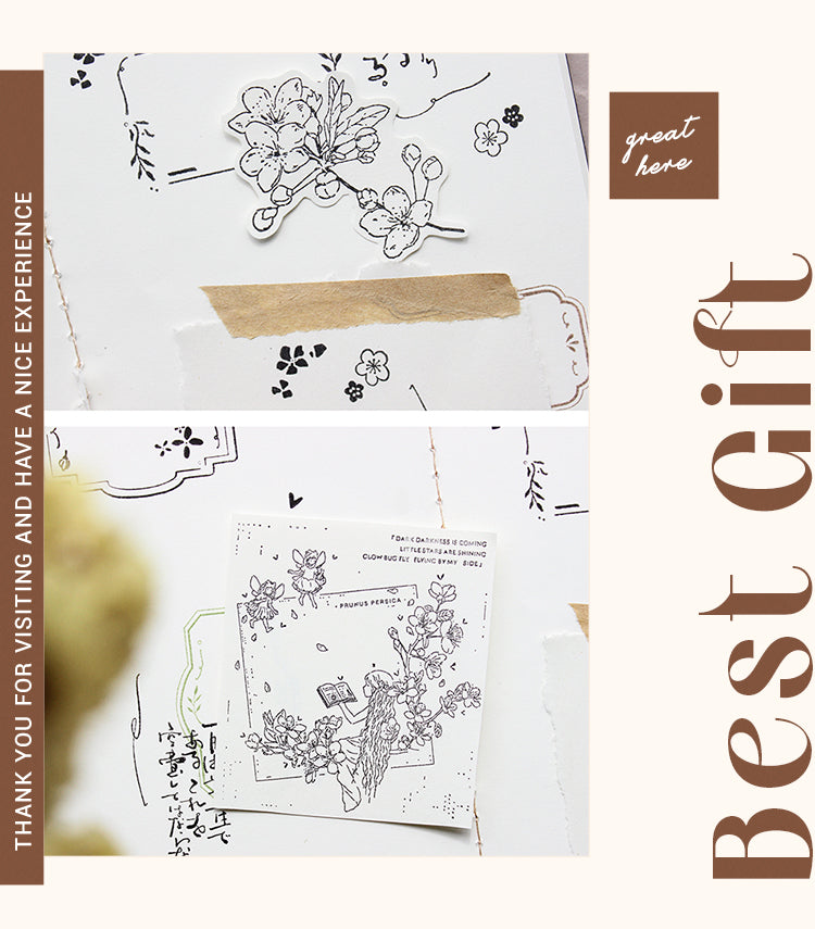 6Cute Peach Fairy Wooden Rubber Stamp