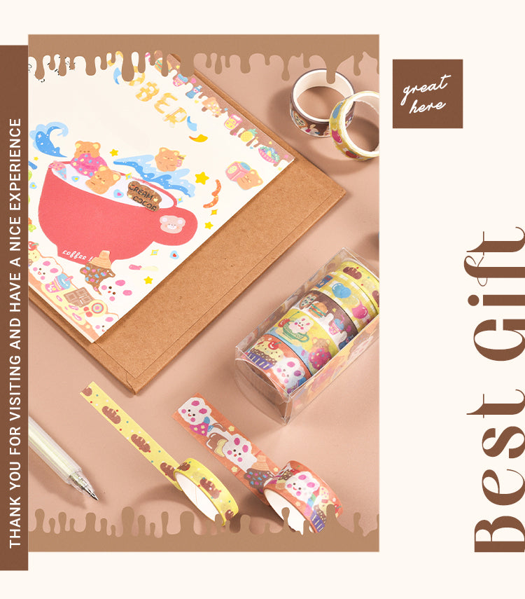 6Holiday Party Cute Cartoon Animal Washi Tape Set1