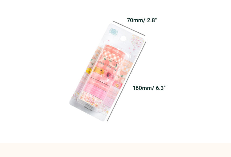 6Japanese Style Summer Hand-Painted Sakura Petals Washi Tape Set2