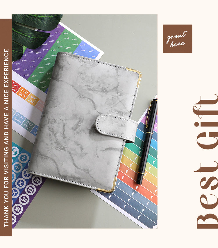 6Marble Pattern Loose-Leaf Planner Journal2