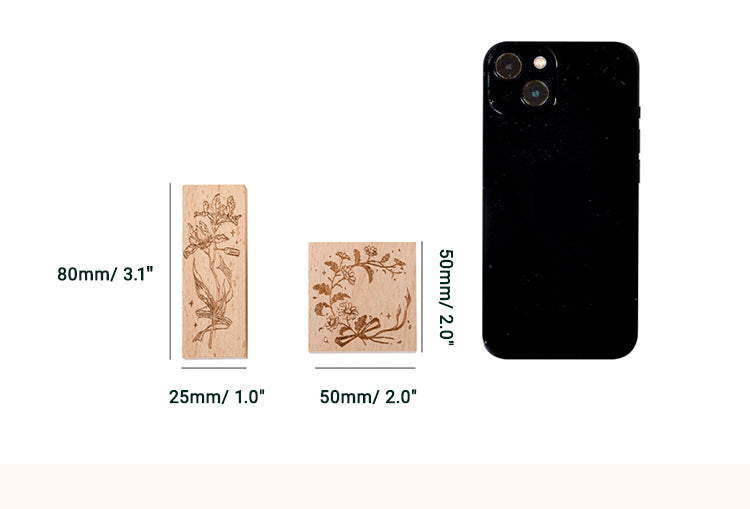 6Meet Flowers Artistic Plant Wooden Rubber Stamp2